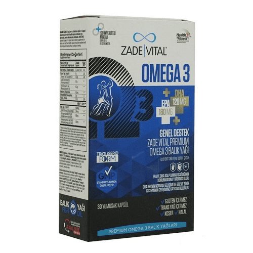 Zade Vital Omega 3 Balık Yağı Premium 30 Kapsül